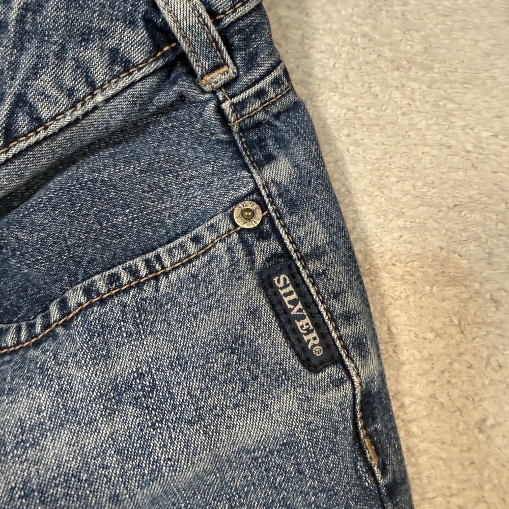 Vintage Y2K Silver Jeans Flare Jeans Womens 30 Blue Low Rise Denim 100% Cotton - Picture 10 of 10